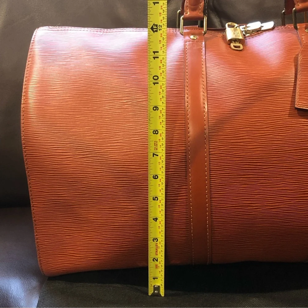 Vintage LOUIS VUITTON LV 50 Kenyan Fawn Rust Orange Epi Leather Travel Tote Bag - Picture 8 of 17